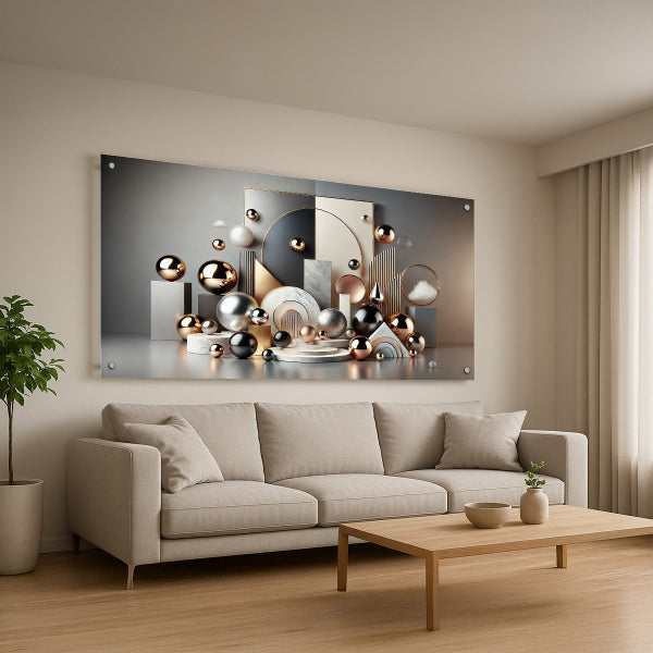 תמונת זכוכית כדורים זהובים מודרנית