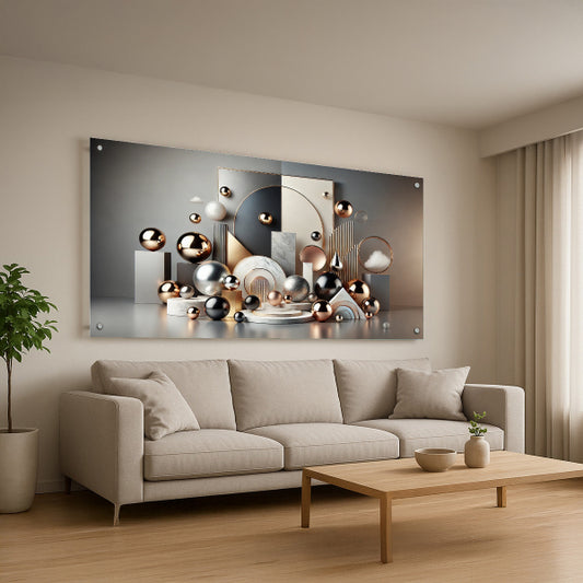 תמונת זכוכית כדורים זהובים מודרנית