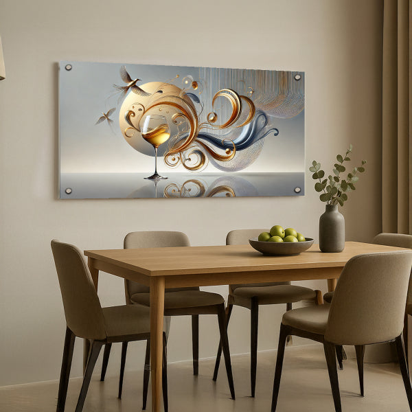 תמונות נוי של גביע זהוב עם תנועה מופשטת