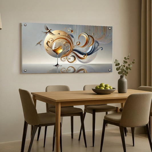 תמונות נוי של גביע זהוב עם תנועה מופשטת