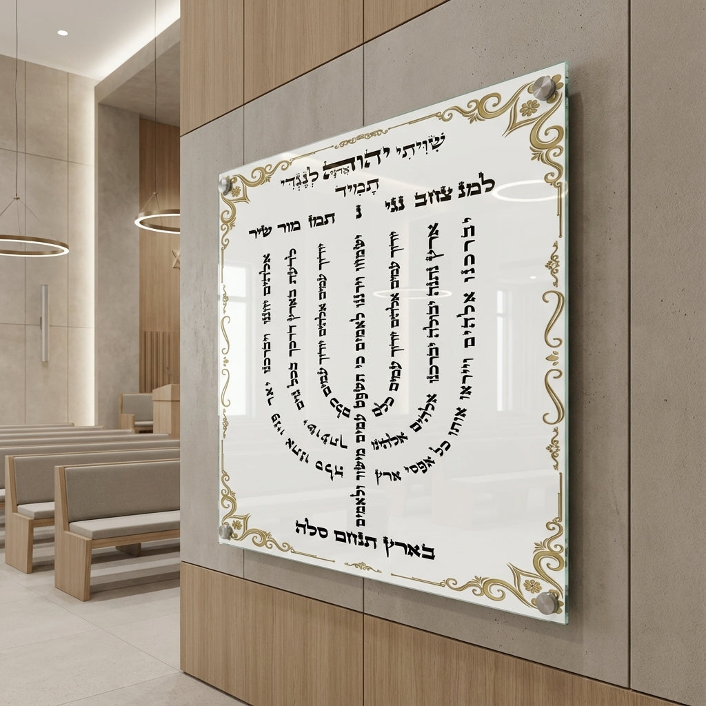 חנוכייה למנצח ברכת שמיה בזהב