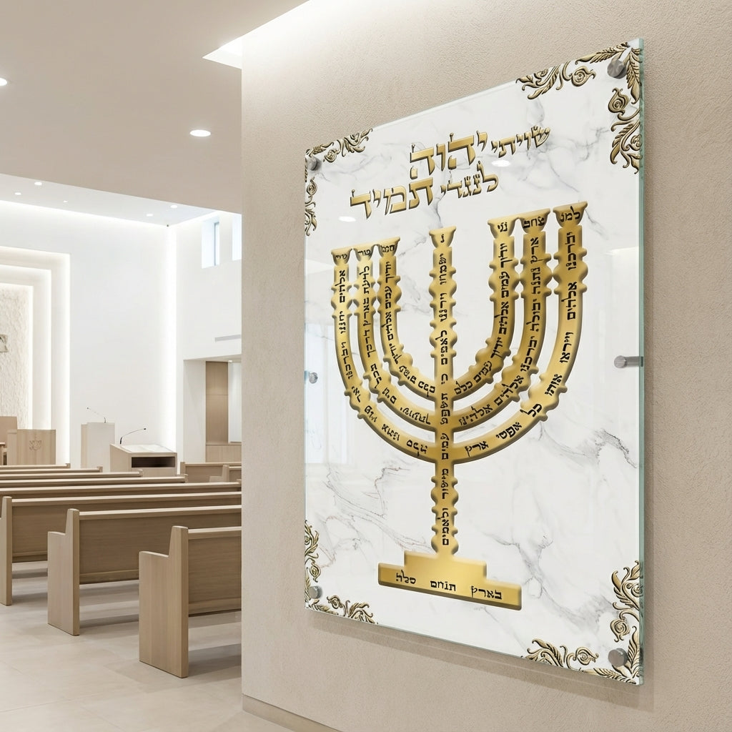 חנוכייה למנצח זהב על שיש