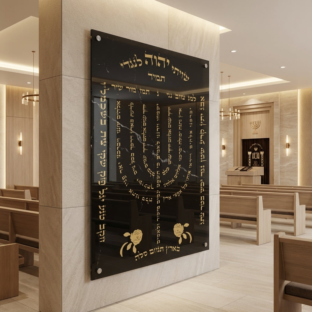 חנוכייה למנצח זהב על שחור