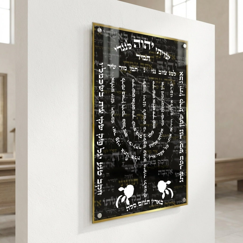 חנוכייה למנצח זכוכית שחורה יוקרתית