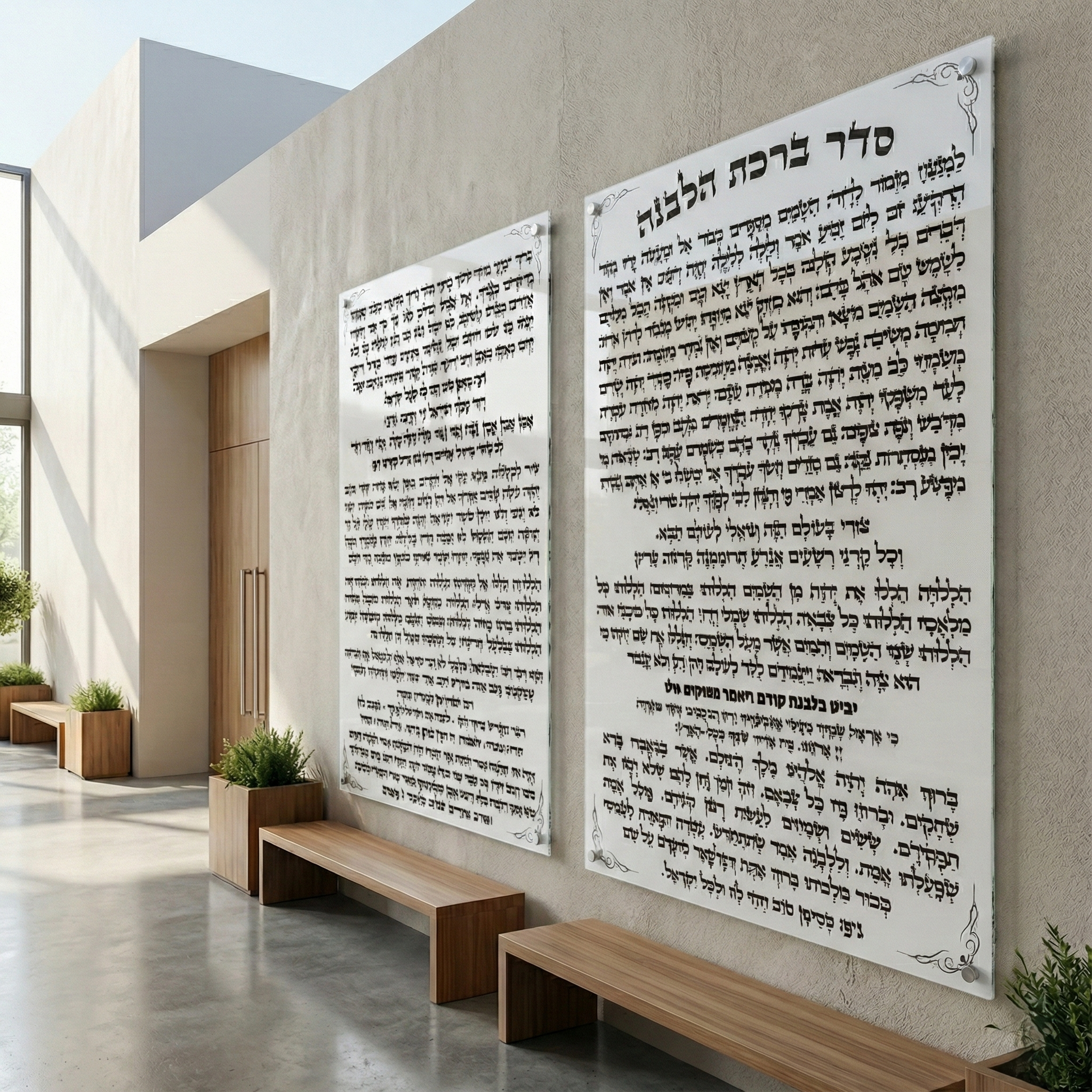 ברכת הלבנה מזכוכית בעיצוב קלאסי