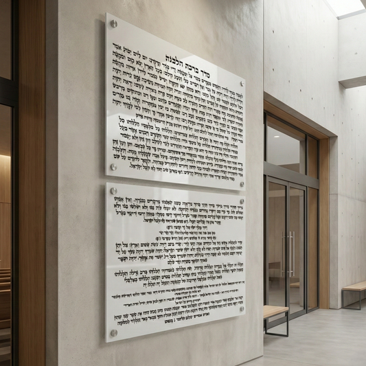 ברכת הלבנה לבן-שחור יוקרתית מזכוכית