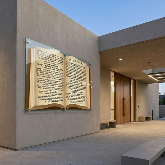 ברכת הלבנה זכוכית ספר פתוח יוקרתי