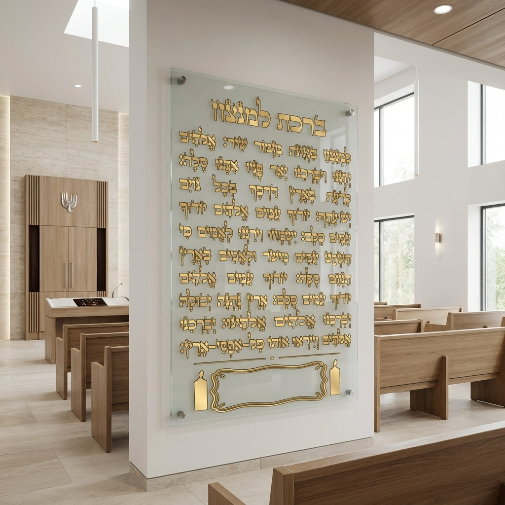 חנוכייה למנצח זכוכית זהב יוקרתית