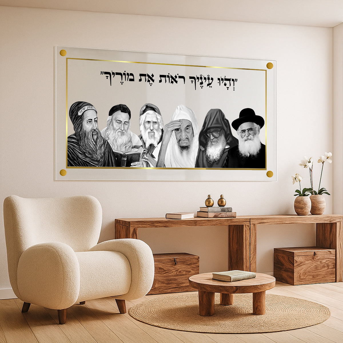 צדיקים קדושים עם פסוק והיו עיניך רואות את מוריך