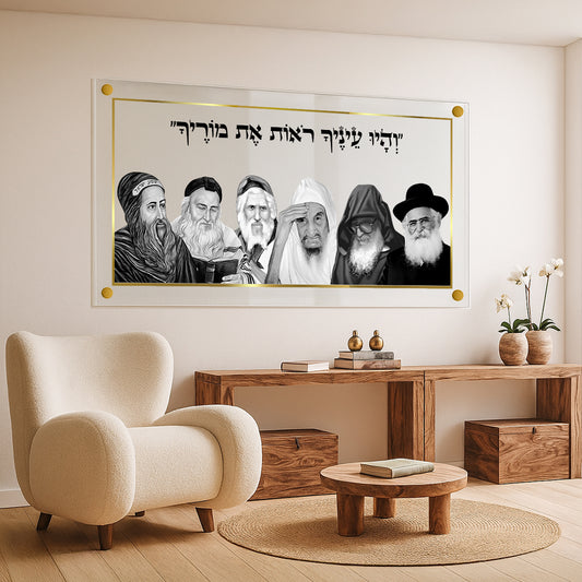 צדיקים קדושים עם פסוק והיו עיניך רואות את מוריך