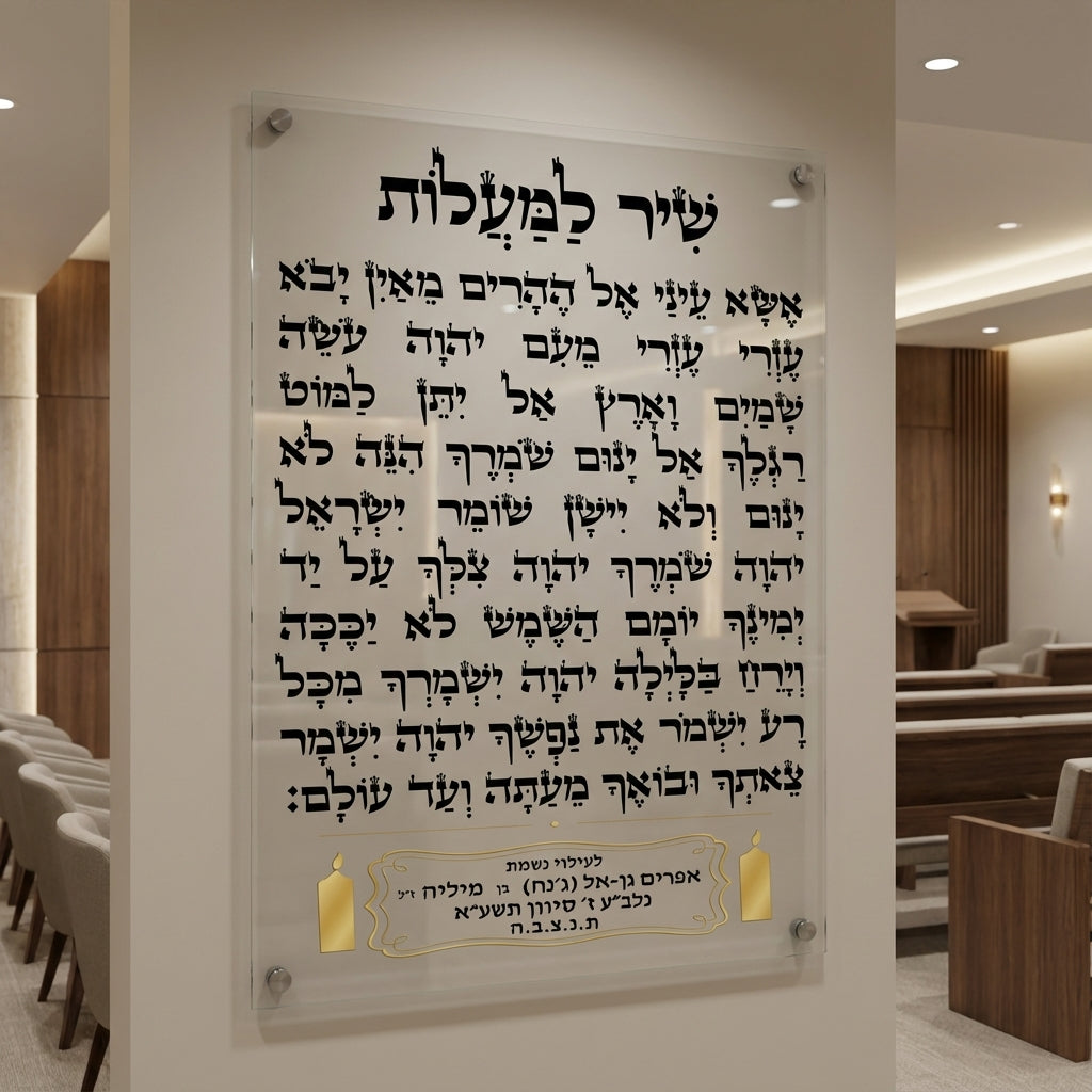 תמונות זכוכית - שיר למעלות בכתב שחור עם מסגרת זהב ונרות עדינים תמונות זכוכית לסלון תמונות לבית תמונות קיר הדפסה על זכוכית