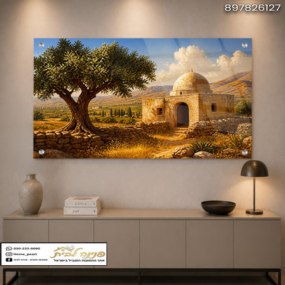 זכוכית מעוצבת עם נוף קסום בחדר מודרני