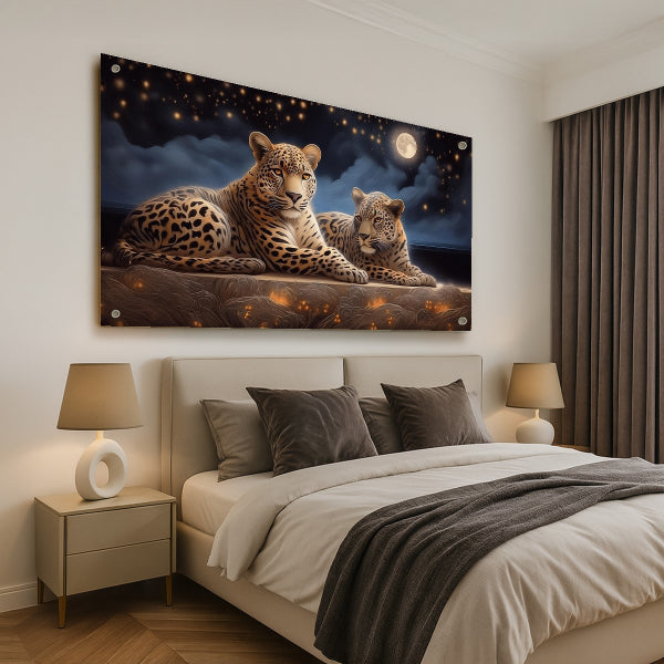 זוג נמרים לאור ירח - תמונות זכוכית