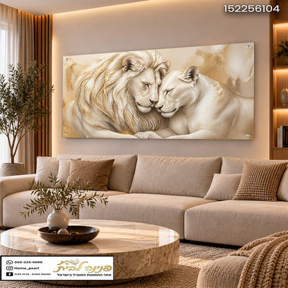 אומנות מדהימה של lions בסלון חמים ותוסס
