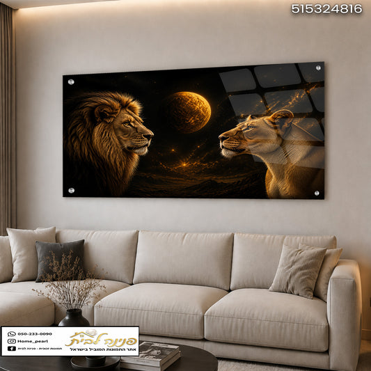 תמונת lions מעוצבת לסלון מודרני
