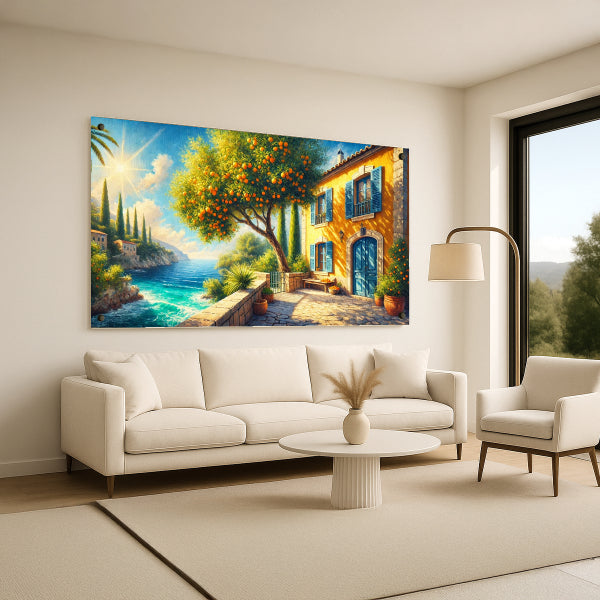 בית ים תיכוני מול הים – תמונות זכוכית