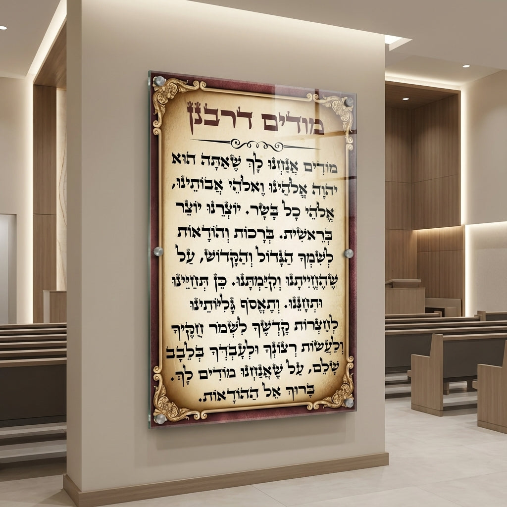 מודים דרבנן קלף עתיק מוזהב