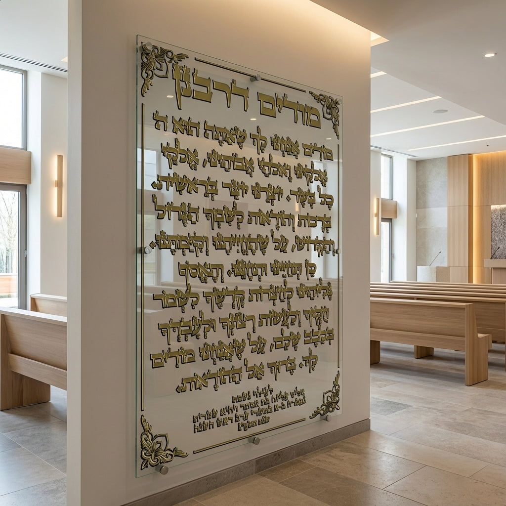 מודים דרבנן זהב על זכוכית יוקרתית