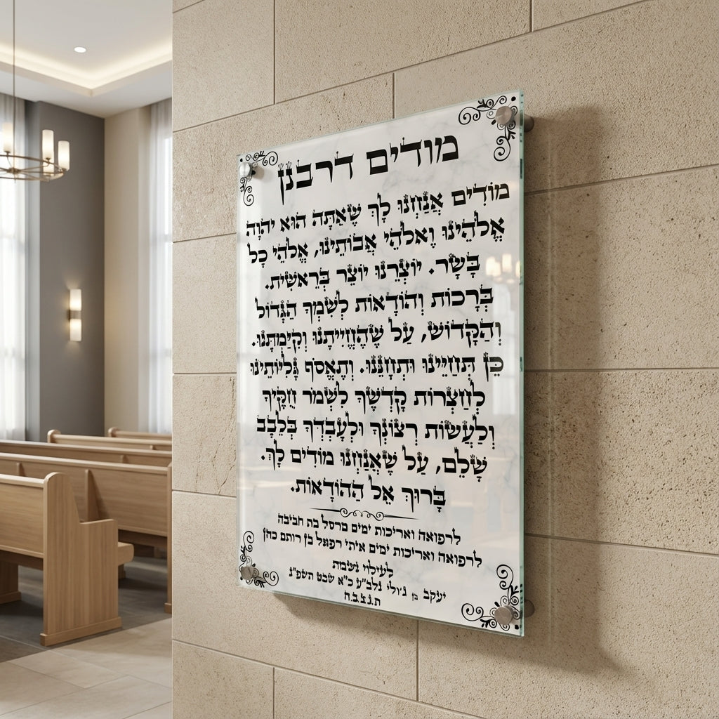 מודים דרבנן בזכוכית עם עיטורים