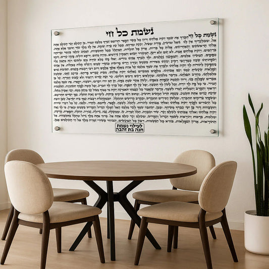 תפילת נשמת כל חי שחור על זכוכית