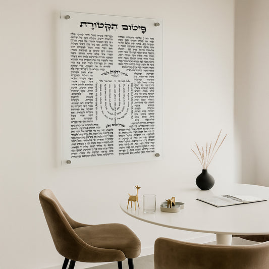 פיטום הקטורת מנורה שחורה – הדפסה על זכוכית