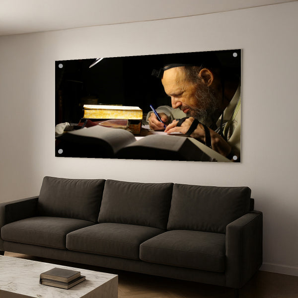 הרב קוק כותב בלילה – תמונות זכוכית