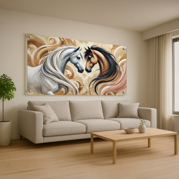 זוג סוסים באהבה – תמונות נוי