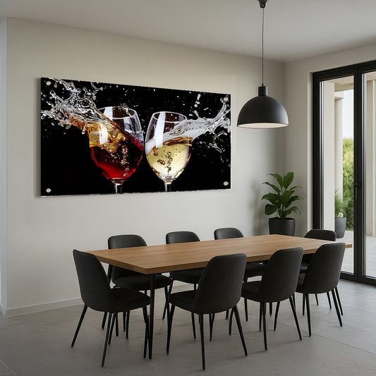 התנגשות כוסות יין צבעונית – תמונות זכוכית