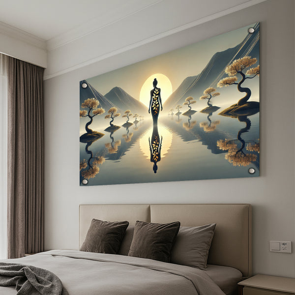 דמות רוחנית מול שמש זורחת – תמונות נוי